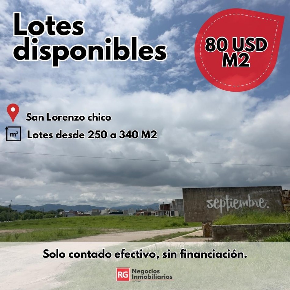Lotes disponibles en San Lorenzo chico