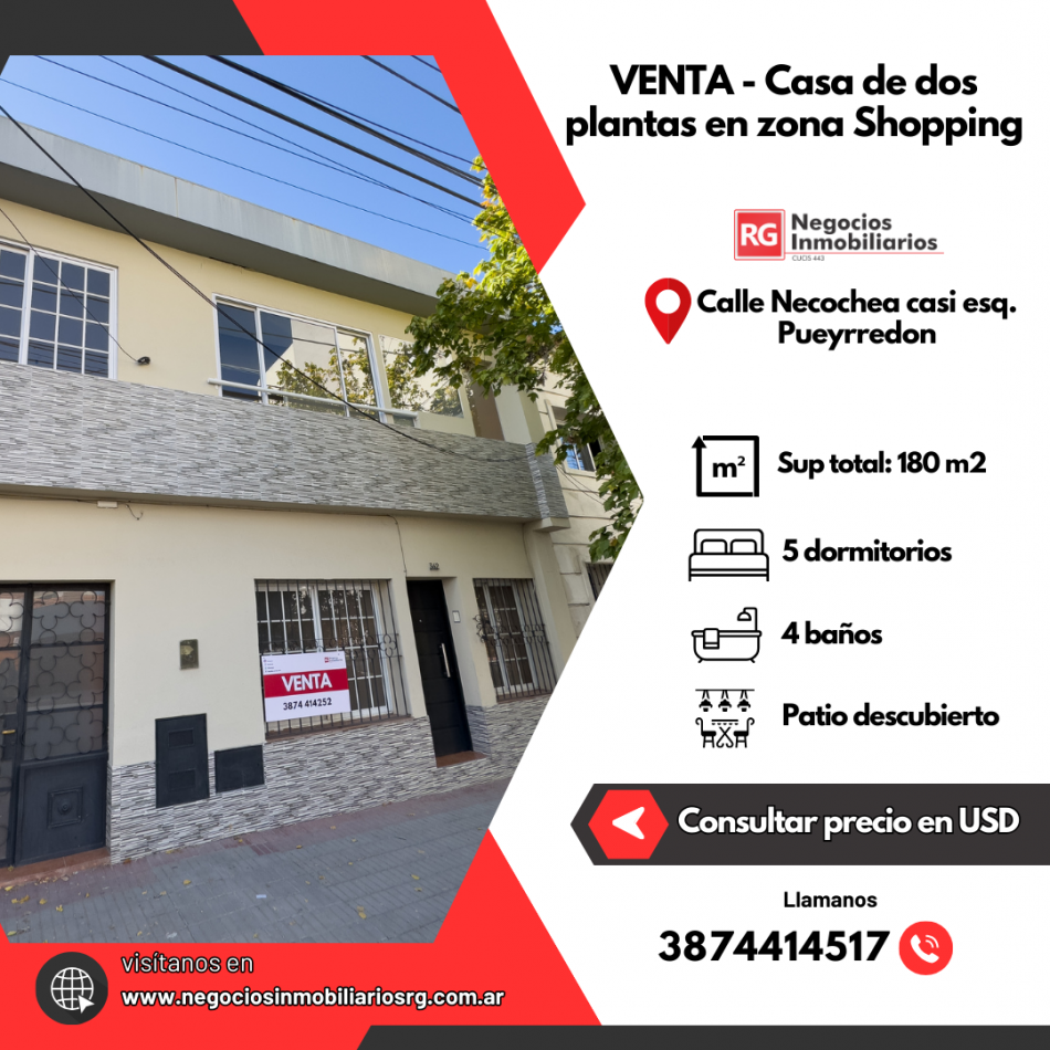 Casa de dos plantas en calle Necochea