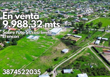 VENTA - lote de 9988 mts sobre ruta 51